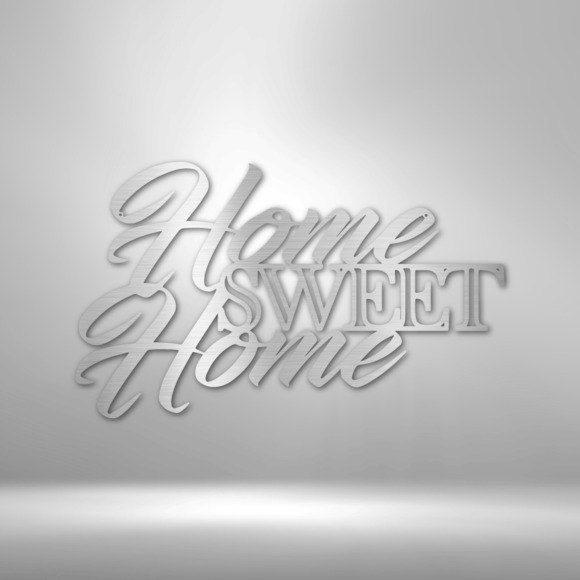 Home Sweet Home Steel Sign Laser Cut Powder Coated Home & Office Metal Wall Deco